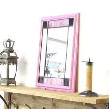 hand made pink leaded stained glass mirror