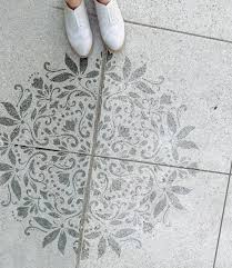 Concrete Tile Mandala Stencil Floor