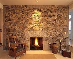 Modern Stone Fireplace Rustic Stone