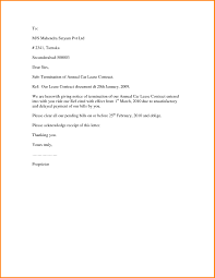 Notice Of Contract Termination Letter Template Samples