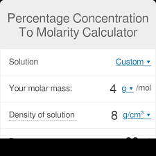 Percentage Concentration To Molarity