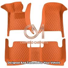 orange luxury custom car floor mats