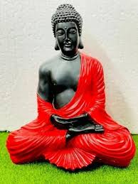 Red Resin Buddha Statue For Home And