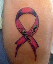 Memorial breast cancer ribbon tattoos with cross. 42 Cool Breast Cancer Ribbon Tattoos Designs