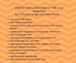 Language Milestones 2 1 2 Years