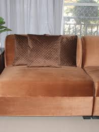 quilted brown sofa cushion cover