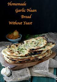 homemade garlic naan bread without