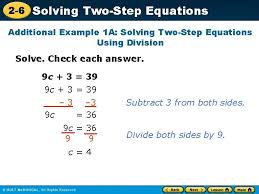 Solving Twostep Equations When You Solve