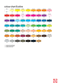 Royal Talens Ecoline Brush Pen Paint Color Chart