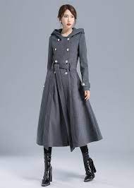 Women Military Winter Wool Coat With