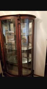 Curved Glass Curio China Cabinet