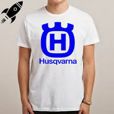 Details About Husqvarna Motorcycles Blue Logo Mens White T Shirt Size S M L Xl 2xl 3xl