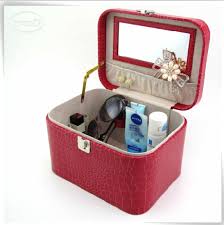 high end pu leather travel vanity case