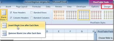 change pivot table report layout forms
