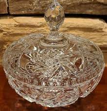vintage clear cut crystal glass candy