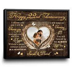 22nd wedding anniversary gift