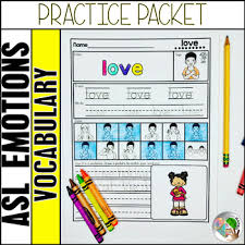 Asl Emotions And Feelings Worksheets Teaching Resources Tpt