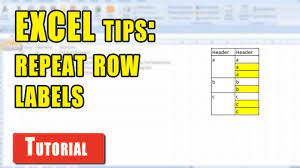 repeat row labels in excel 2007