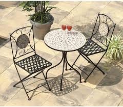Homeroots furniture homeroots 22 mosaic wood, steel, and glass end table. Parcel In The Attic Milan Mosaic Bistro Set Table 2 Folding Chairs Cast Iron Ref 945 Amazon Co Uk Garden Outdoors