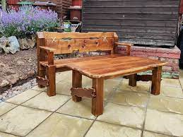Rustic Garden Bench And Coffee Table