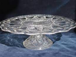 Vintage Pattern Glass Cake Stand