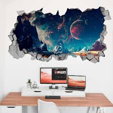 Space Broken Wall Decal 3d Wallpaper 3d