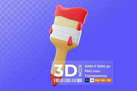 3d Rendering Wall Paint Brushes Icon