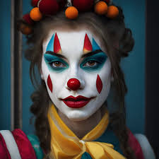 portrait of a beautiful female clown