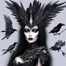 bird woman black makeup raven bird queen