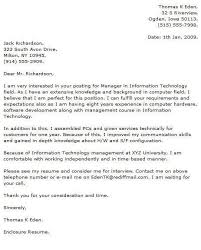 information technology cover letter