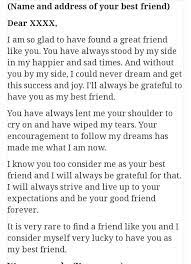 write a letter on your best friend