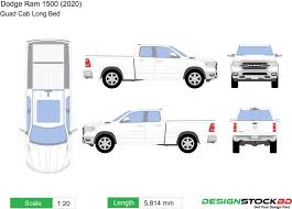 How is the extra compartment space in the double. Dodge Ram 1500 2020 Quad Cab Long Bed Pickup Truck Template Vehicle Blueprint Outline Designstockbd Com