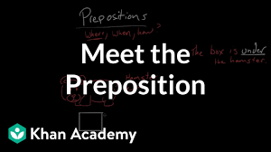 A preposition is a word, which is used to show direction, location, time or to introduce an object and relates a noun, pronoun or noun phrase to other part of the sentence. Meet The Preposition Video Khan Academy