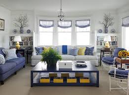 yellow and blue interiors living rooms