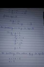 substitution method x y 14 x y 4