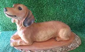 New Large Laying Dachshund Statue