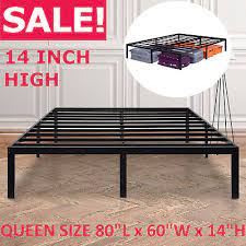 metal platform bed frame queen size