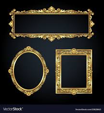 gold frames on black background royalty