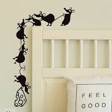 Black Small Mouse Wall Stickers