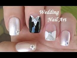 wedding nail art design diy white