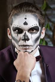 male sugar skull makeup face painting