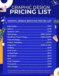 graphic design pricing list for 15