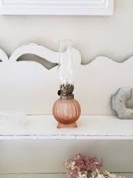 Vintage Pink Satin Glass Mini Oil Lamp
