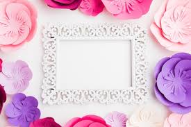 free photo paper flowers frame