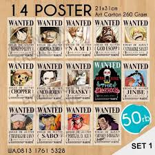 Poster buronan one piece ini menampilkan foto karakter dan harga buronannya. One Piece Bounty Poster Pigura