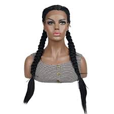 Braided hairstyles have been around since the dawn of time, and whether they're fishtail, waterfall wild curls don't need to be tamed! Amazon Com Aimole Two Braid Hairstyles Lace Front Wigs For Women Synthetic Hair Long Black Lace Wig Beauty