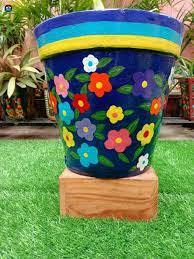 Hand Painted Colourful Flower Pots