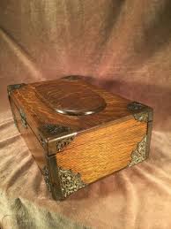 1800 s oak makeup box wooden vaudeville