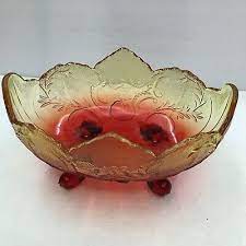 depression glass footed fruit bowl