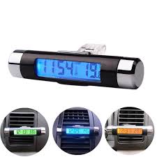 useful lcd car watch thermometer